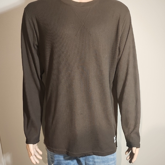 Casual Brown Ribbed Long Sleeve Shirt - Picture 3 of 9